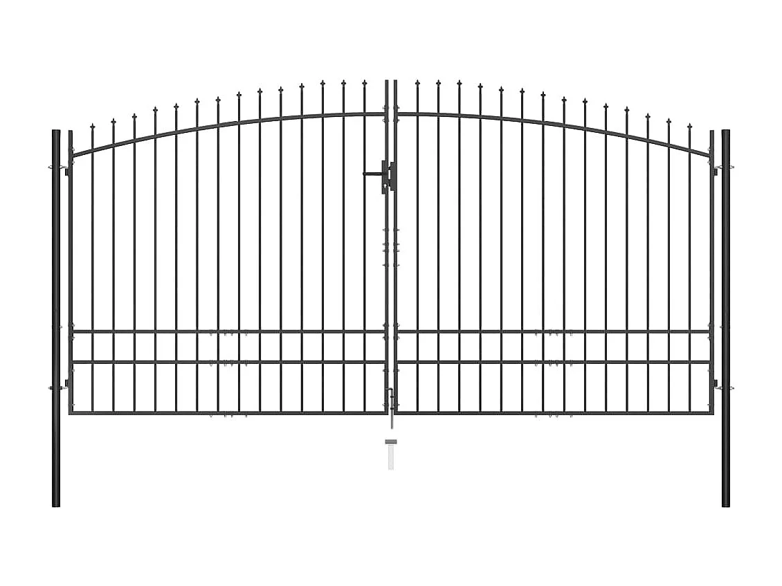 Double portail avec haut sous forme de lance 400 x 248 cm