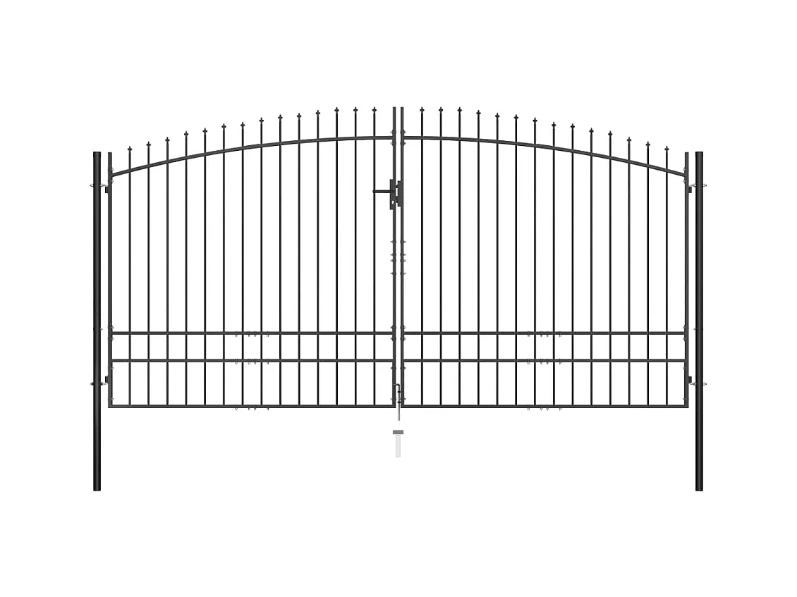 Puerta doble con remate en forma de lanza 400 x 248 cm
