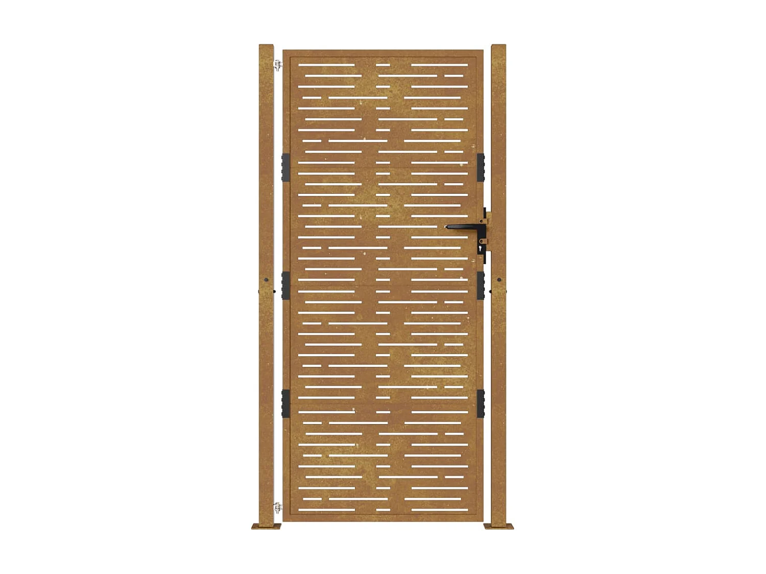 Puerta de jardín 105x180 cm acero corten diseño cuadrado
