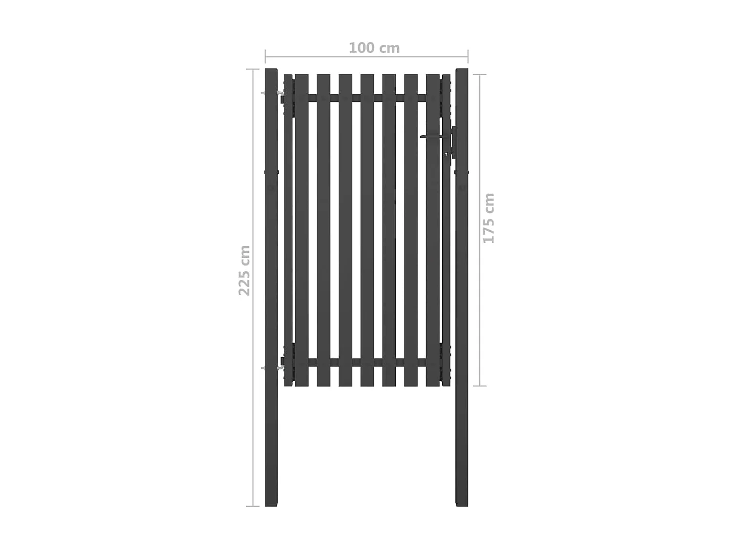 Portail de cl?ture de jardin Acier 1x2,25 m Anthracite