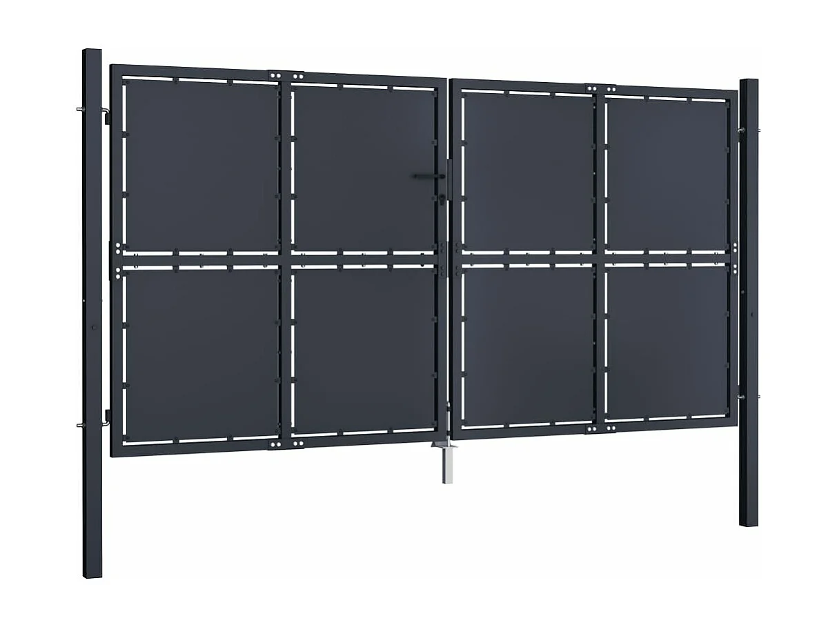 Portail de jardin Acier 300 x 200 cm Anthracite