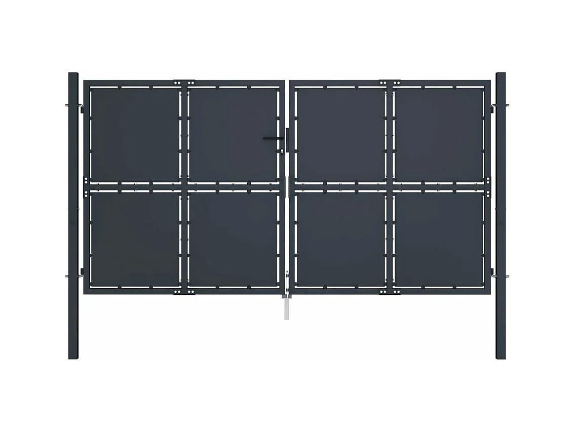 Cancello da giardino in acciaio 300 x 200 cm antracite