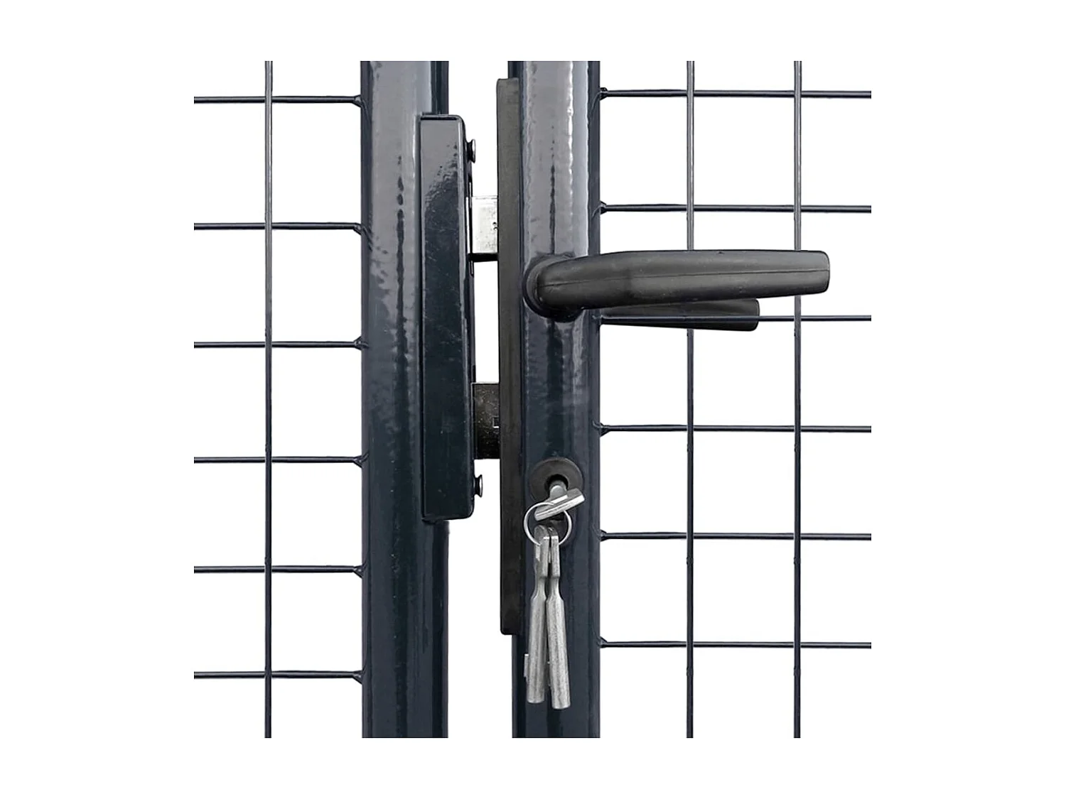 Puerta de jardín de malla de acero galvanizado 400 x 150 cm Gris