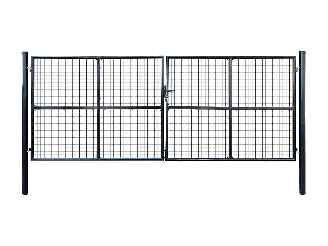 Tuinhek van gaas Verzinkt staal 400 x 150 cm Grijs