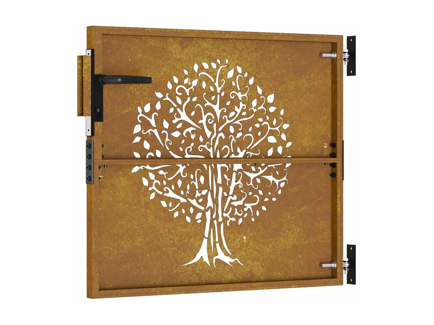 Puerta de jardín 85x100 cm acero corten diseño arbol