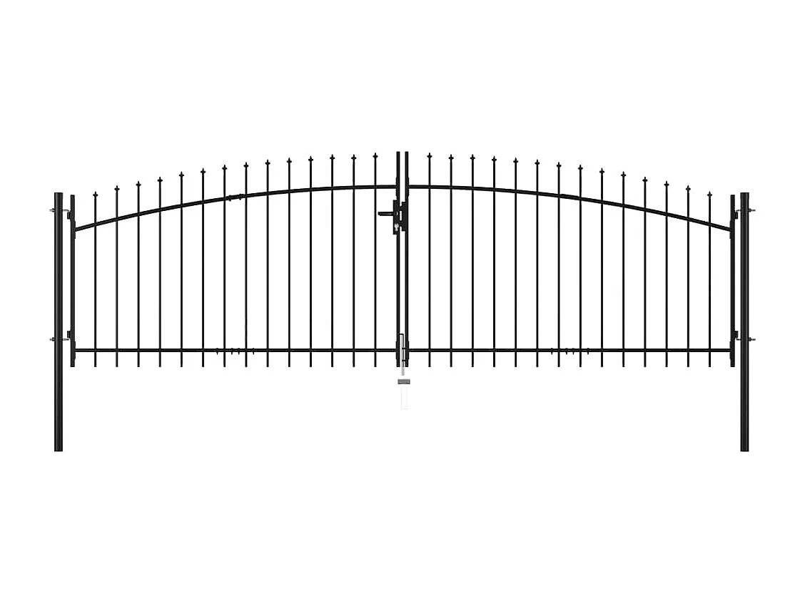 Double portail avec haut sous forme de lance 400 x 175 cm