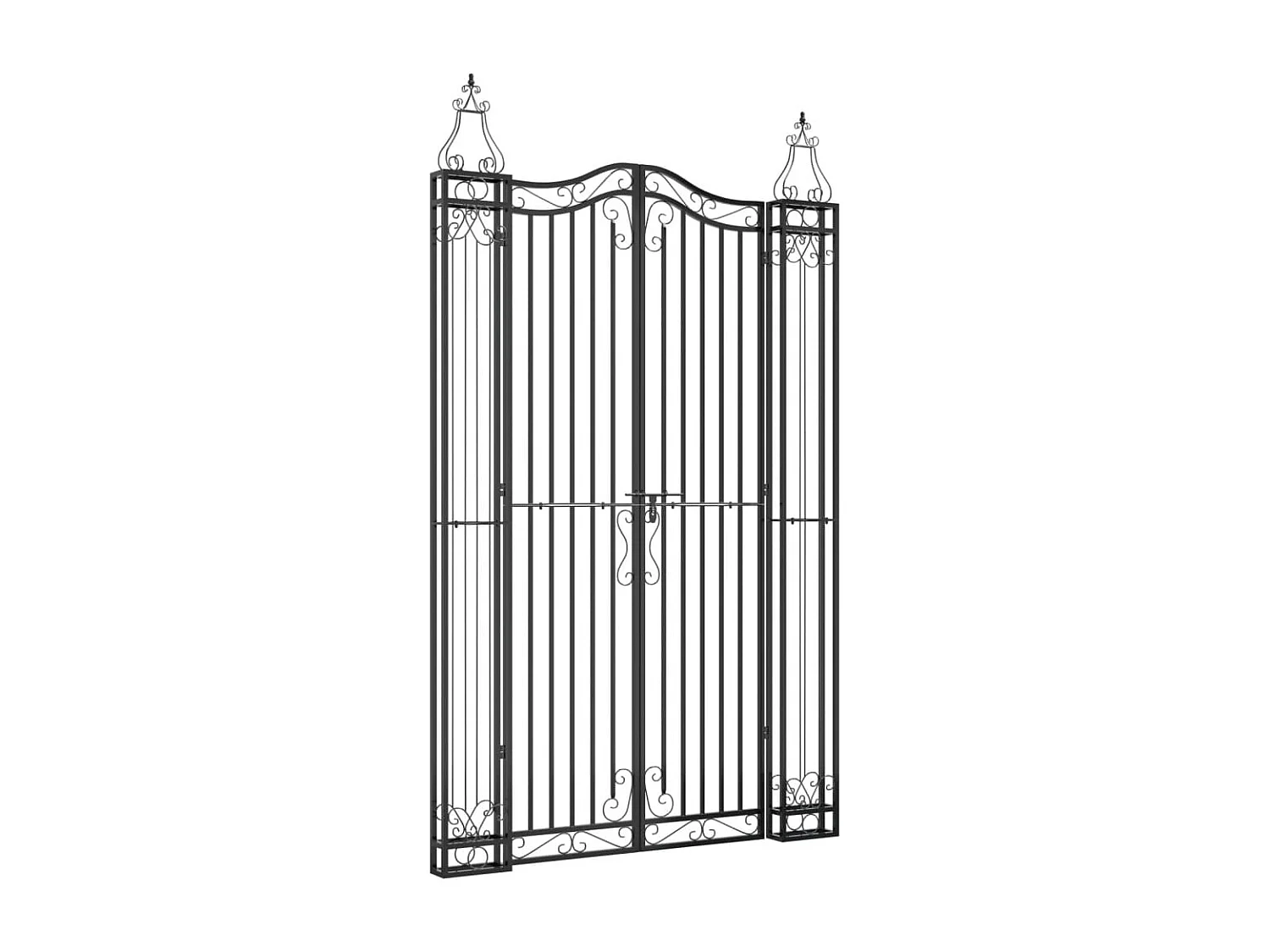 Zwarte tuinpoort 121x8x200 cm smeedijzer