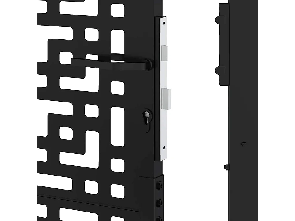 Portail de jardin noir 105x155 cm acier conception croisée