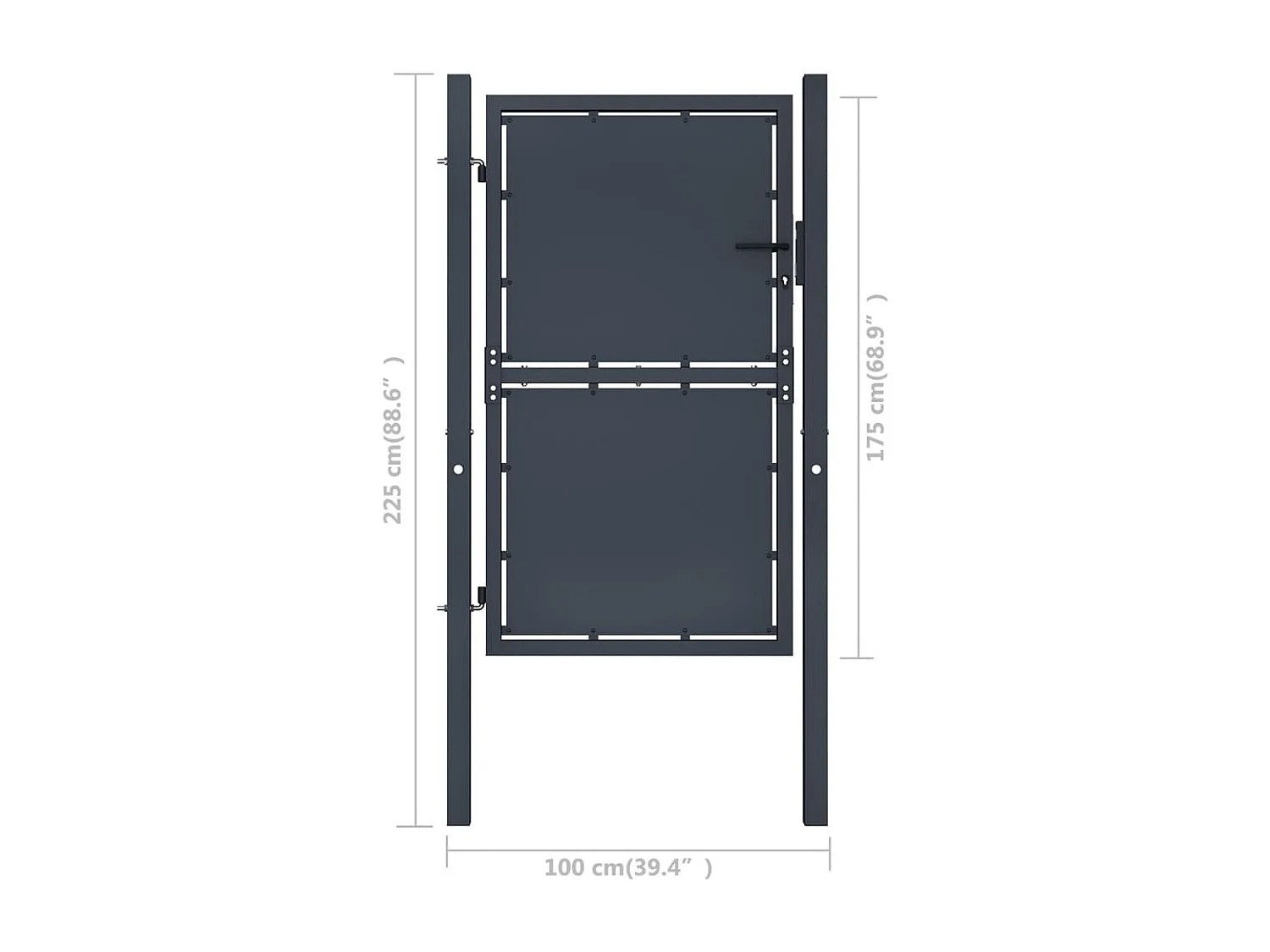 Portail de jardin Acier 100 x 175 cm Anthracite