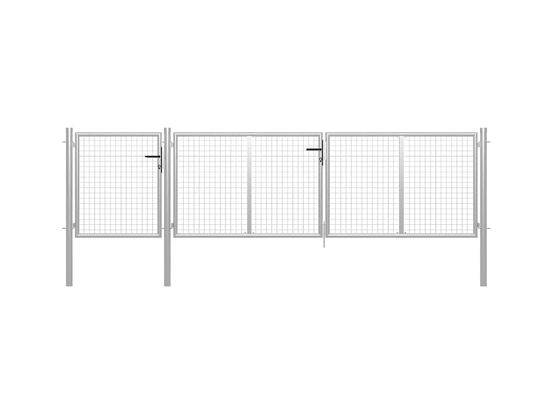 Portail de jardin Acier 400 x 75 cm Argenté