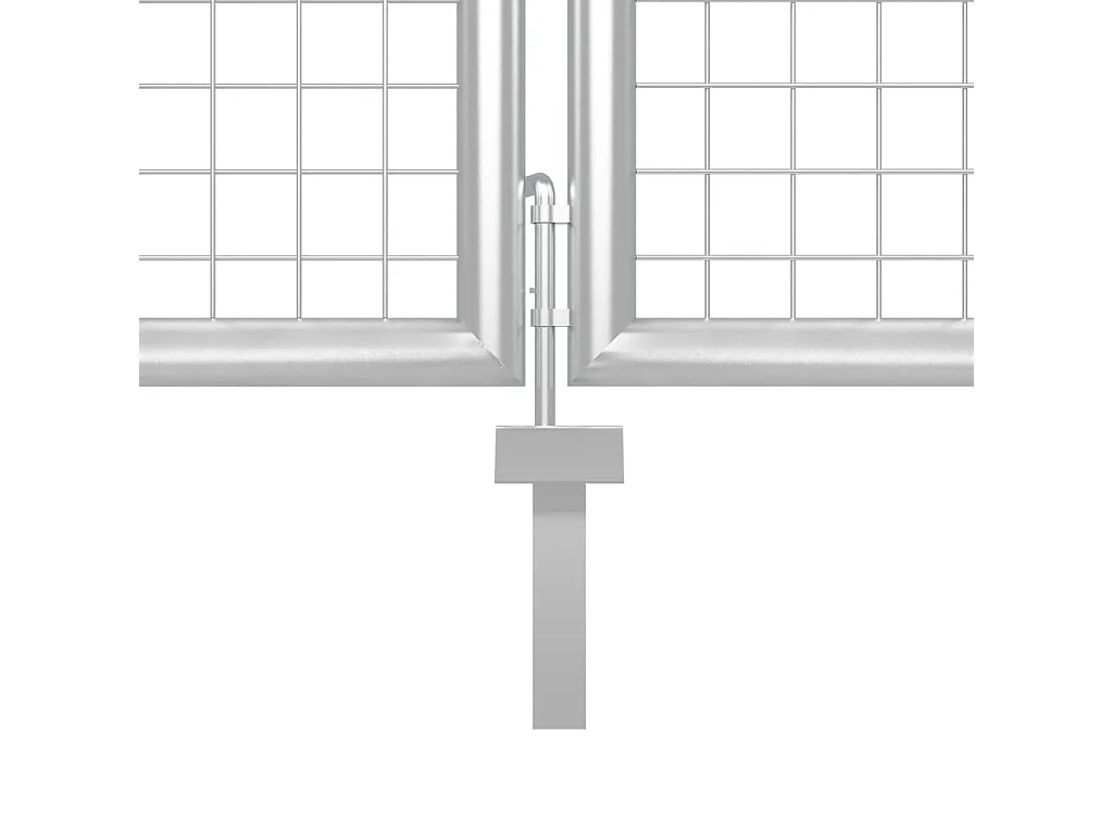 Cancello da giardino in acciaio 400 x 75 cm argento