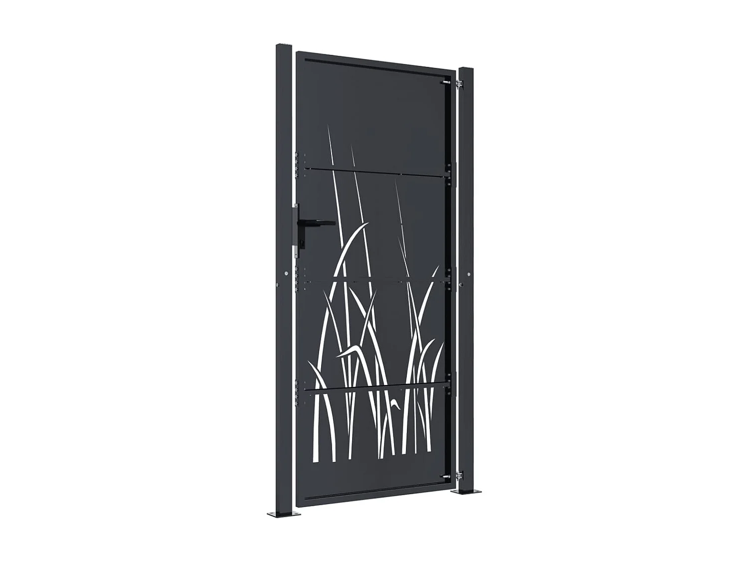 Portail de jardin anthracite 105x205cm acier conception d'herbe