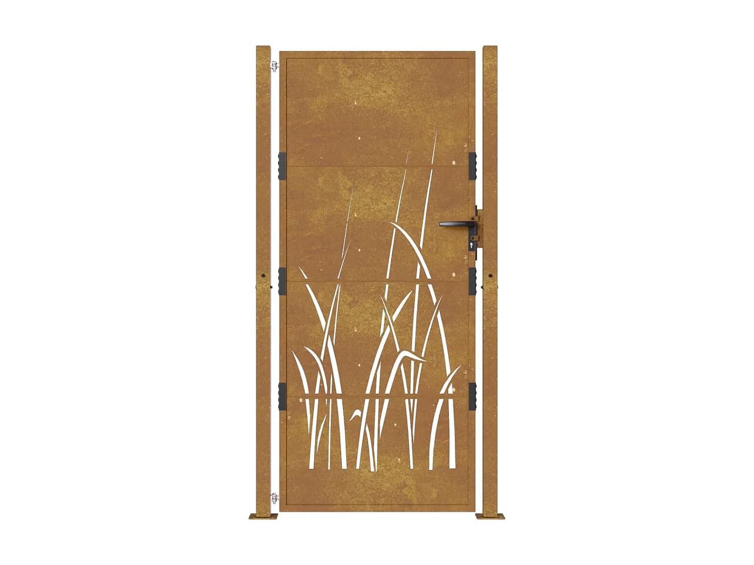Puerta de jardín 105x180 cm acero corten diseño césped