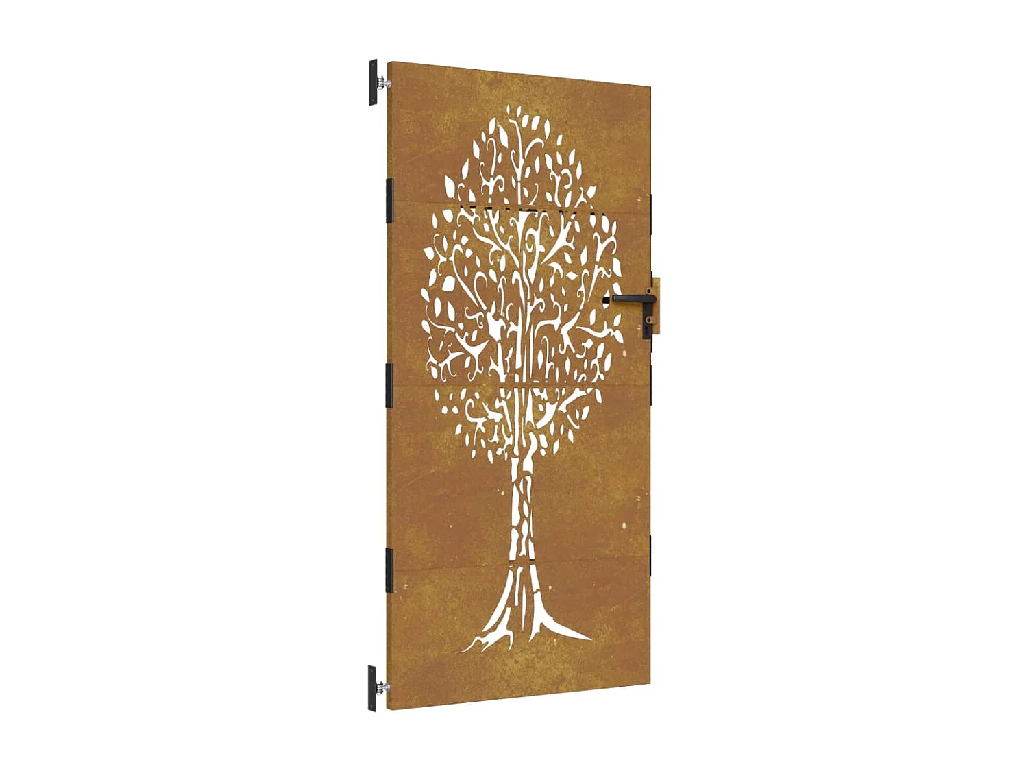 Puerta de jardín 85x200 cm acero corten diseño árbol