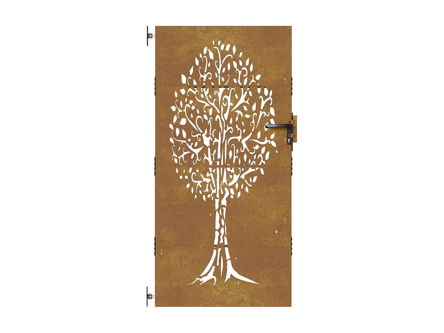 Puerta de jardín 85x200 cm acero corten diseño árbol