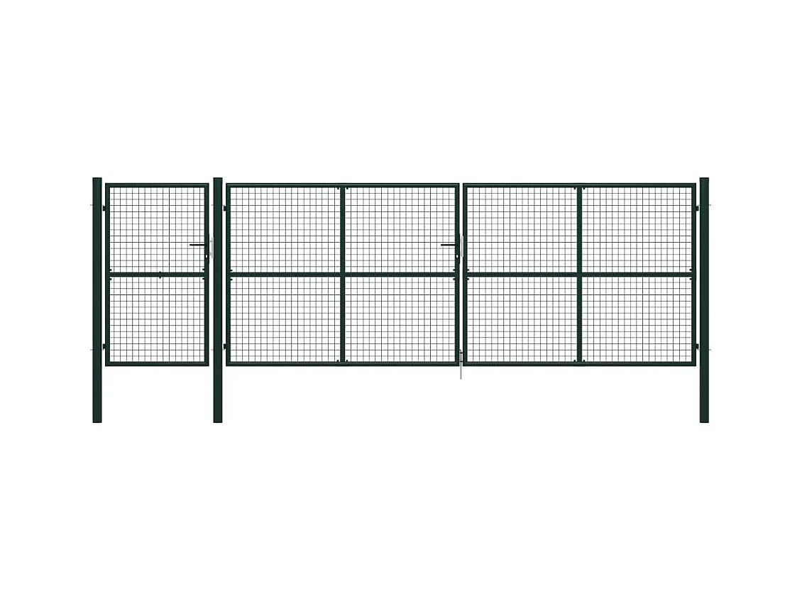 Portail de jardin Acier 500 x 150 cm Vert