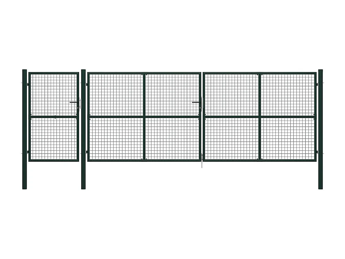 Portail de jardin Acier 500 x 150 cm Vert