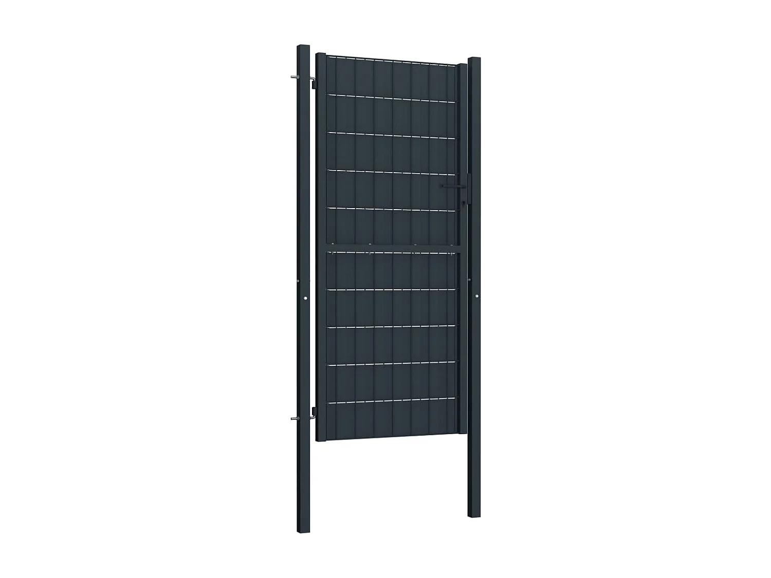 Portail de cl?ture PVC et acier 100x164 cm Anthracite