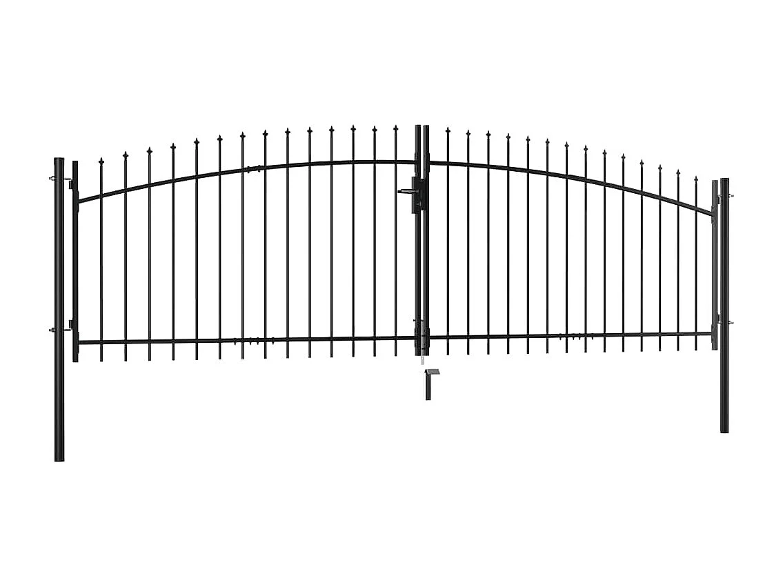 Puerta doble con remate en forma de lanza 400 x 150 cm