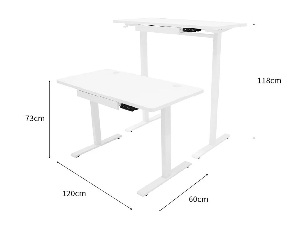 Escritorio Elevable Eléctrico con Cajón - 120cm x 60cm