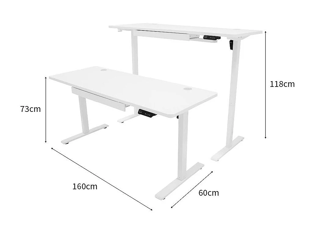 Escritorio Elevable Eléctrico con Cajón - 160cm x 60cm