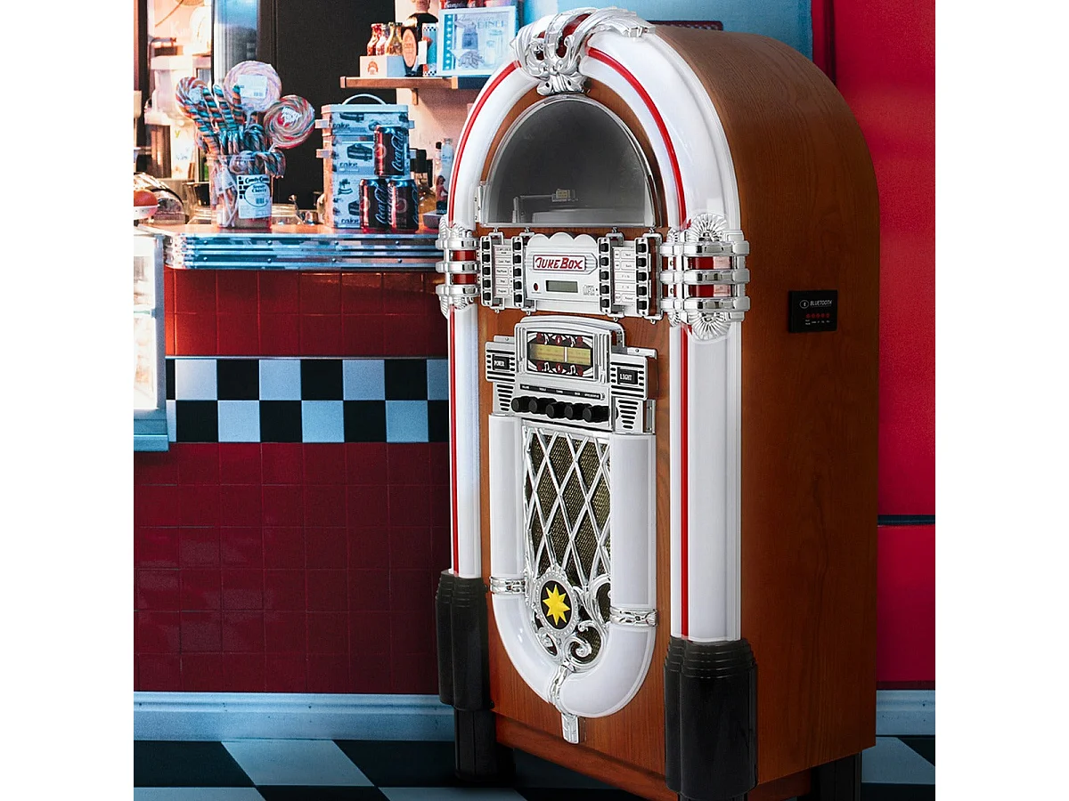 Jukebox Style Rétro Années 50 à système d'éclairages LED