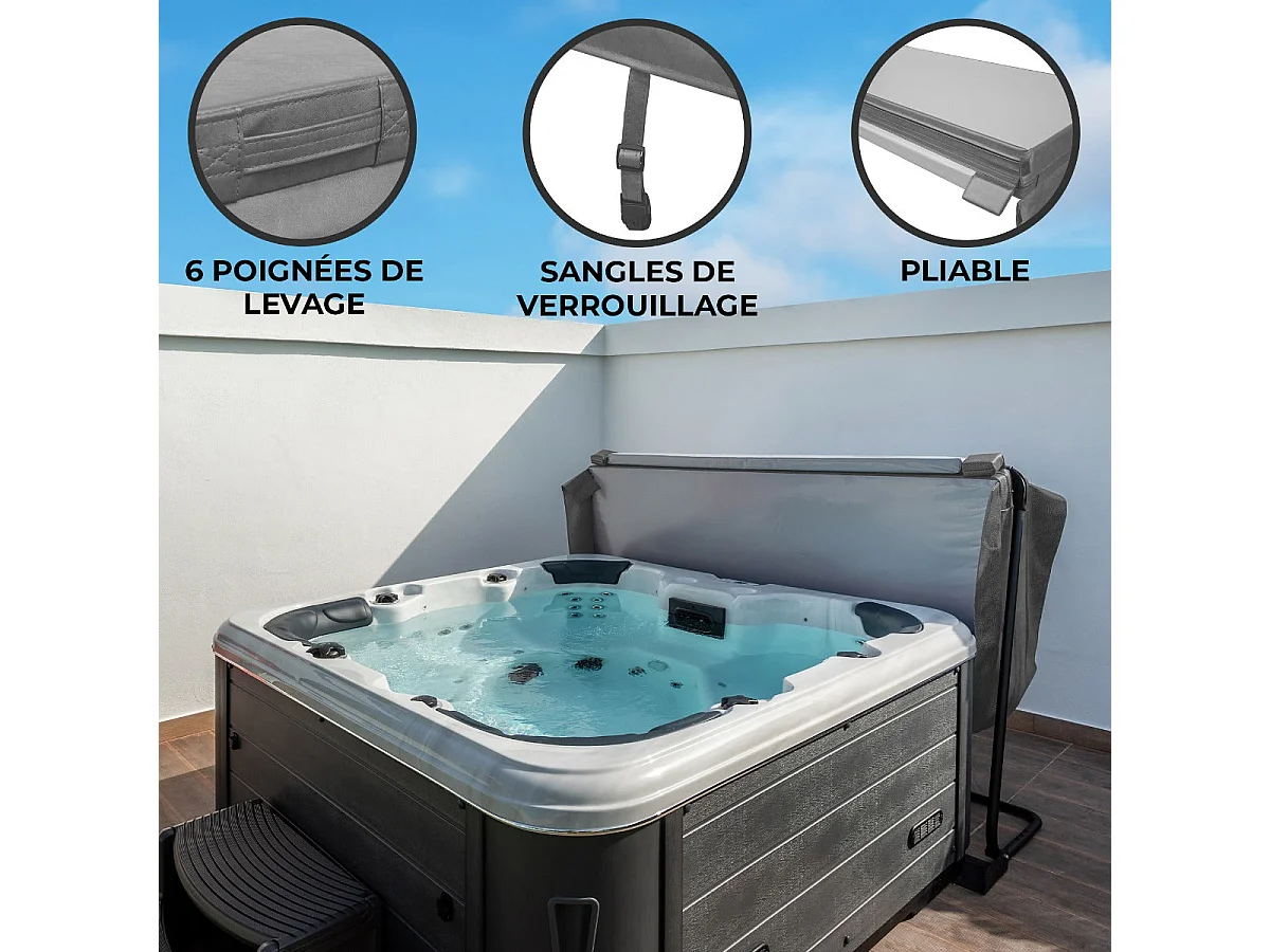 2.1m Hot Tub Spa Cover - Grey