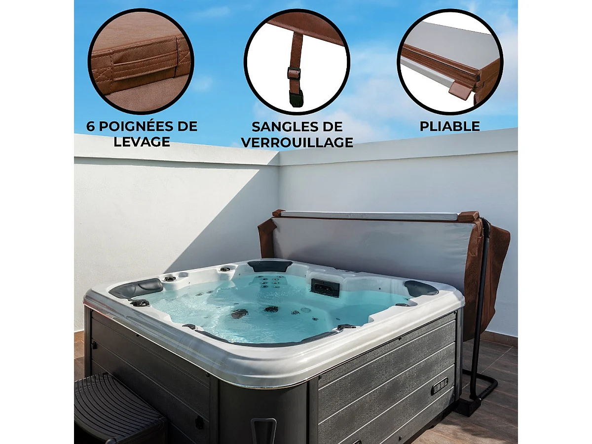 2.2m Hot Tub Spa Cover – Brown