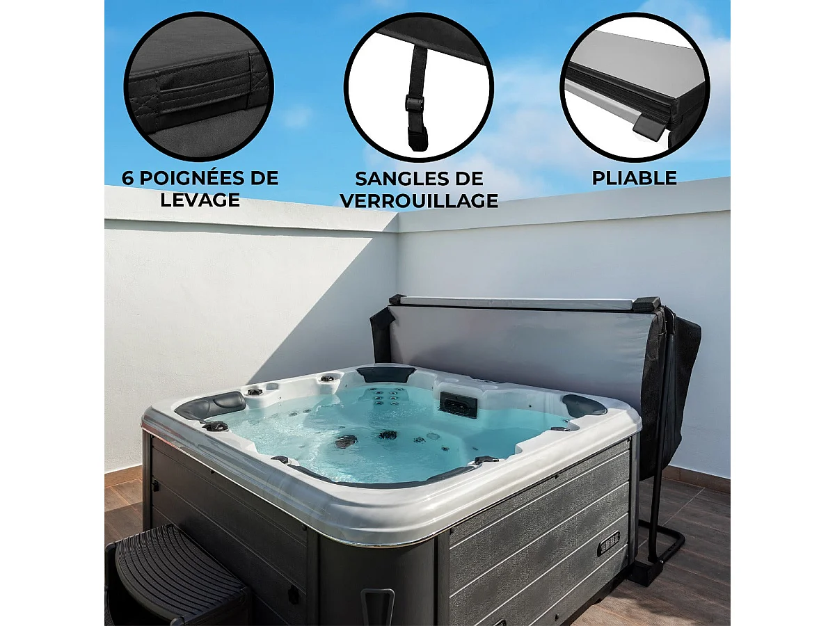 2.1m Hot Tub Spa Cover – Black