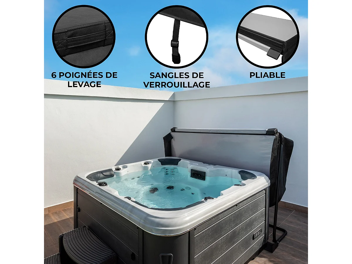 2m Hot Tub Spa Cover – Black