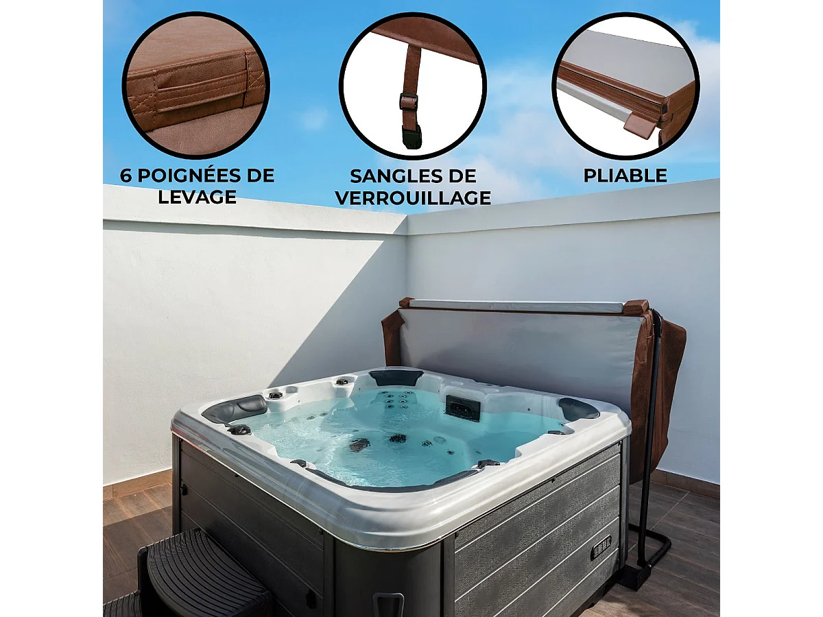 2m Hot Tub Spa Cover – Brown