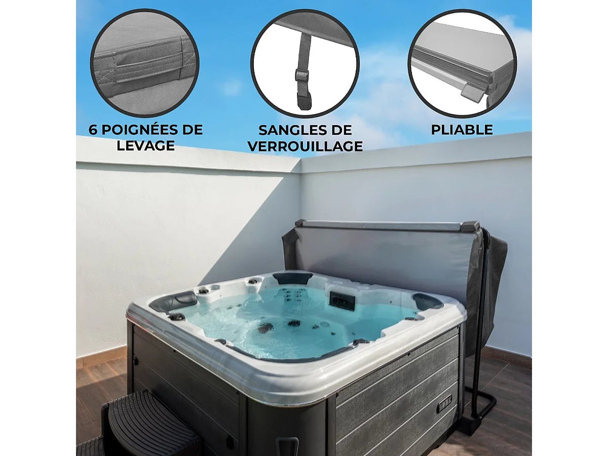 2m Hot Tub Spa Cover - Grey