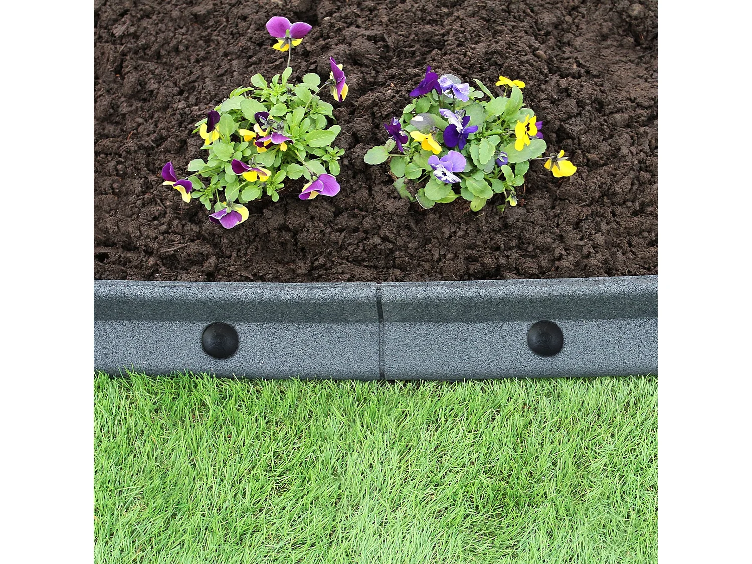 Bordures de Pelouse Flexibles 1.2m Gris x 16