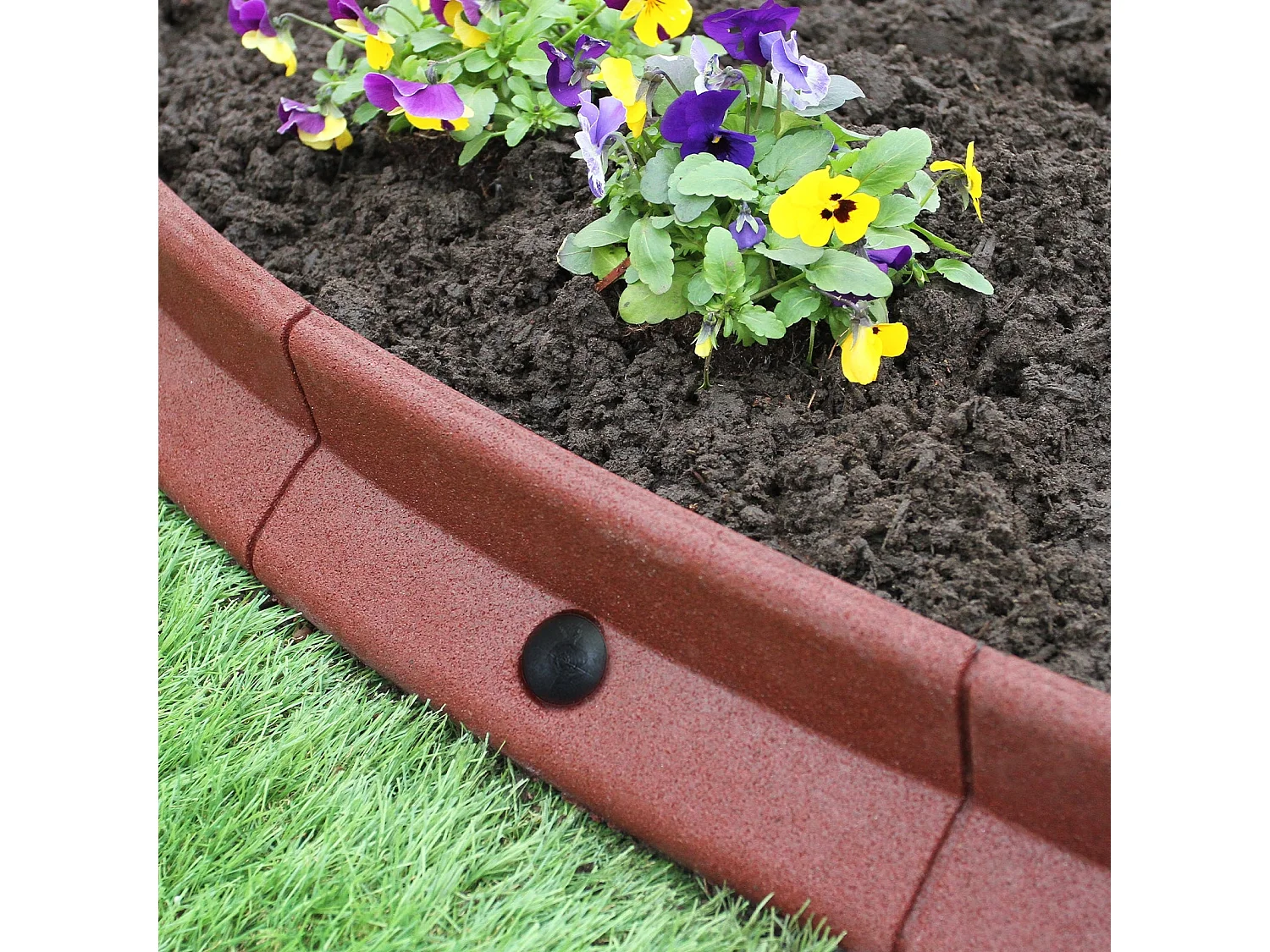 Bordures de Pelouse Flexibles 1.2m Terracotta x 8
