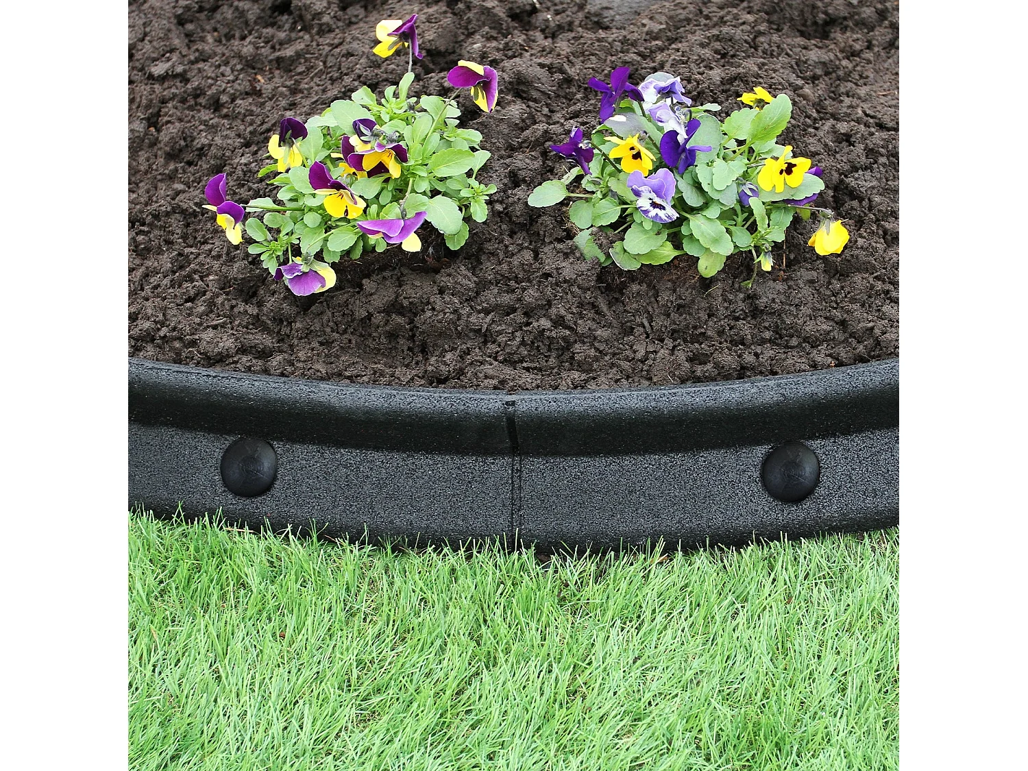 Bordures de Pelouse Flexible 1.2m Noir x 26
