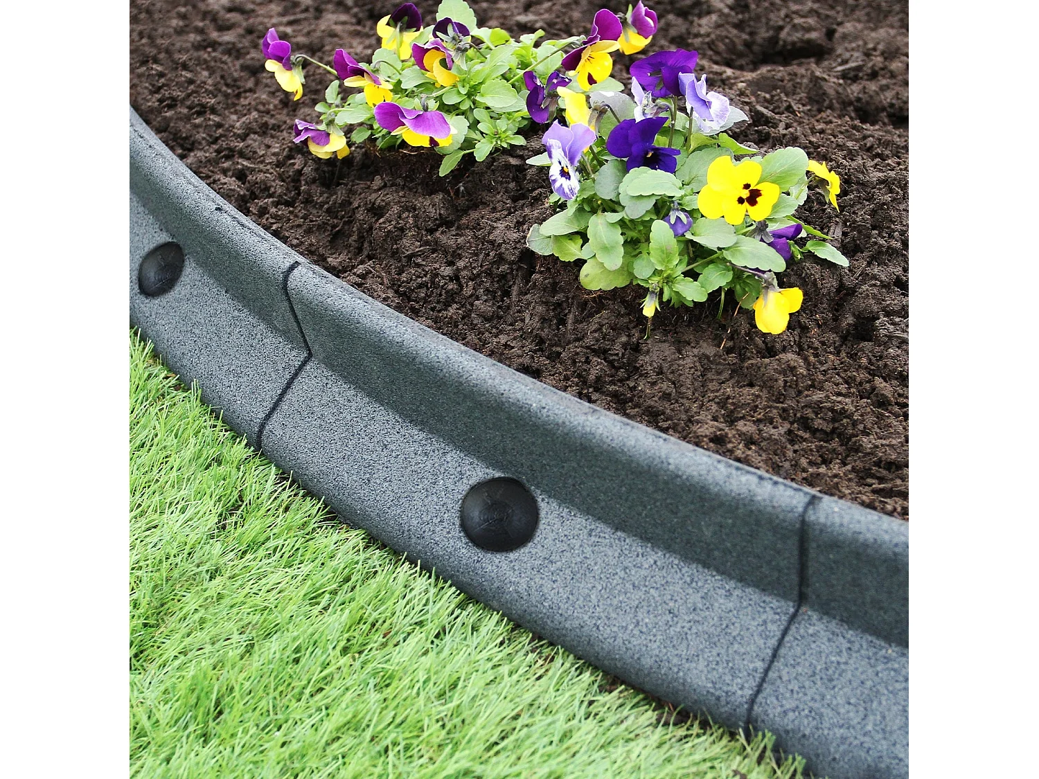 Bordures de Pelouse Flexibles 1.2m Gris x 20