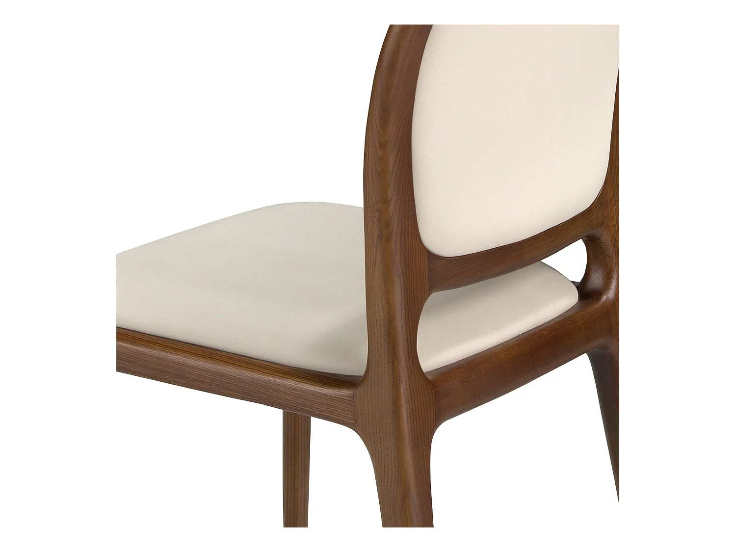 Chaise en simili-cuir crème