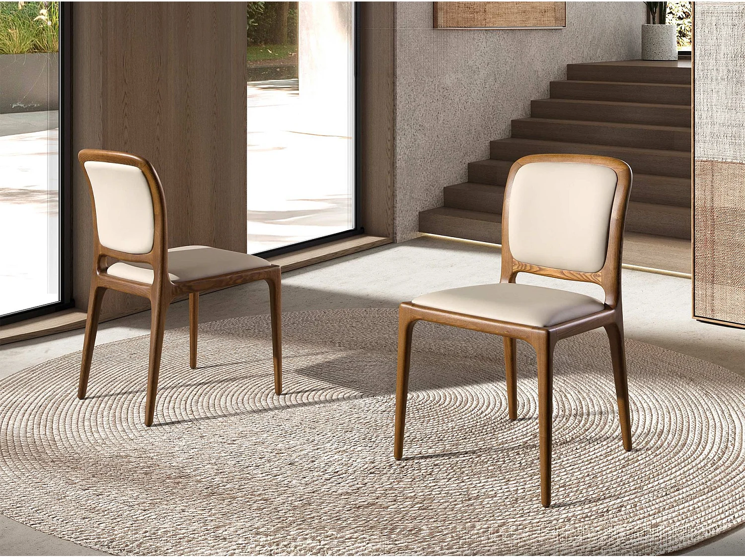 Cadeira de couro sintético creme 4169 ANGEL CERDA