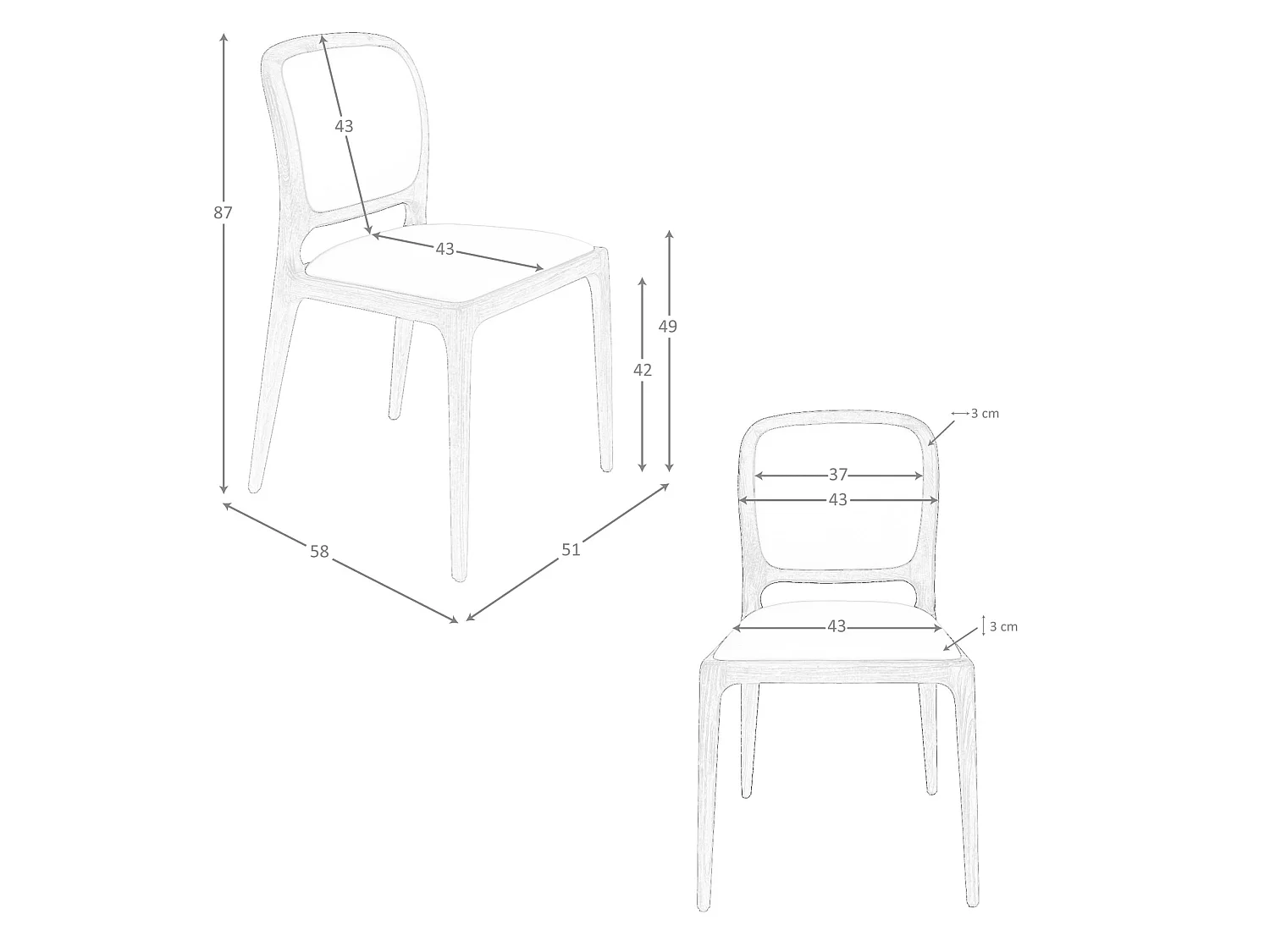 Chaise en simili-cuir crème 4169 ANGEL CERDA