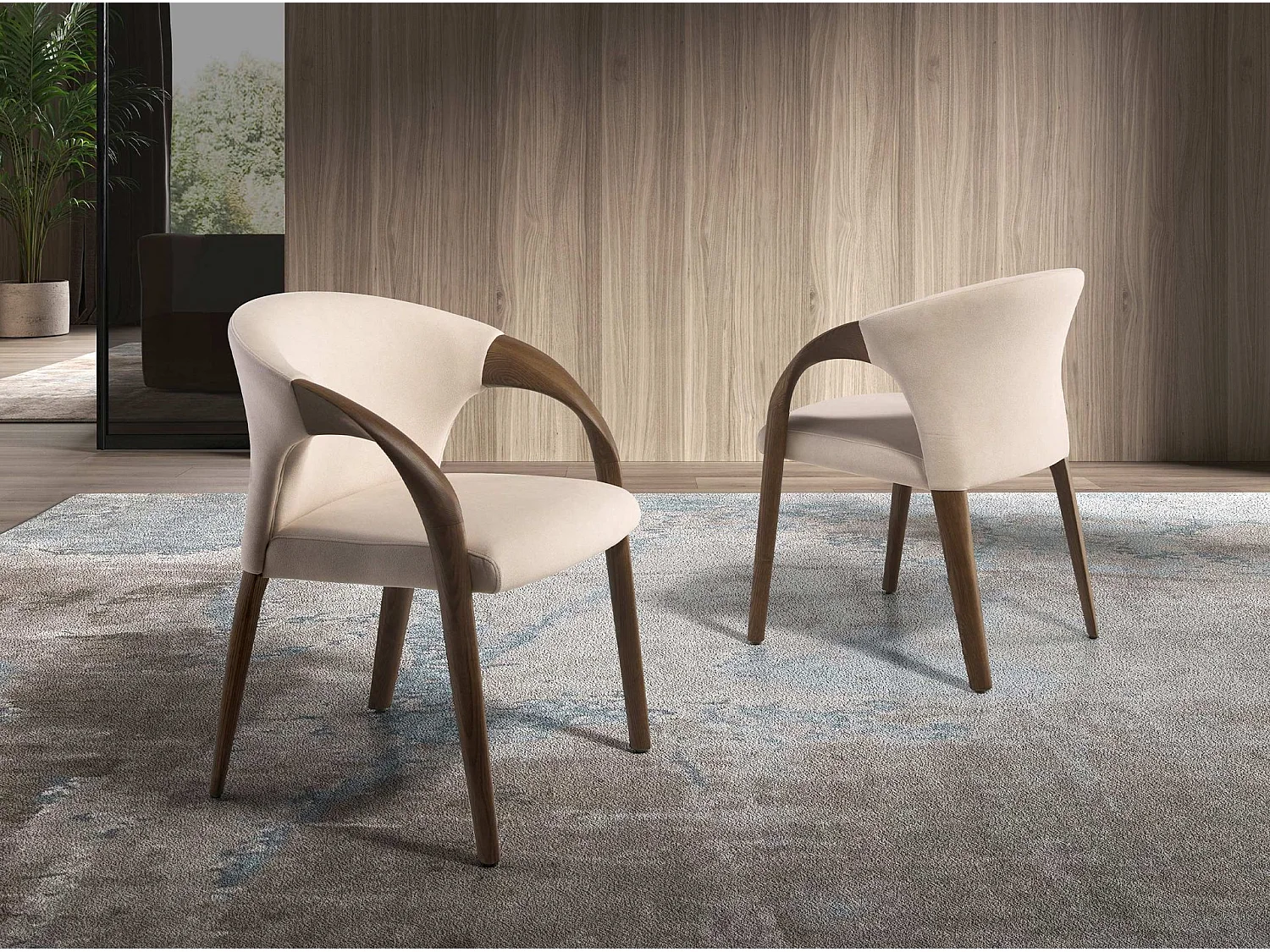 Chaise en velours crème 5151 ANGEL CERDA