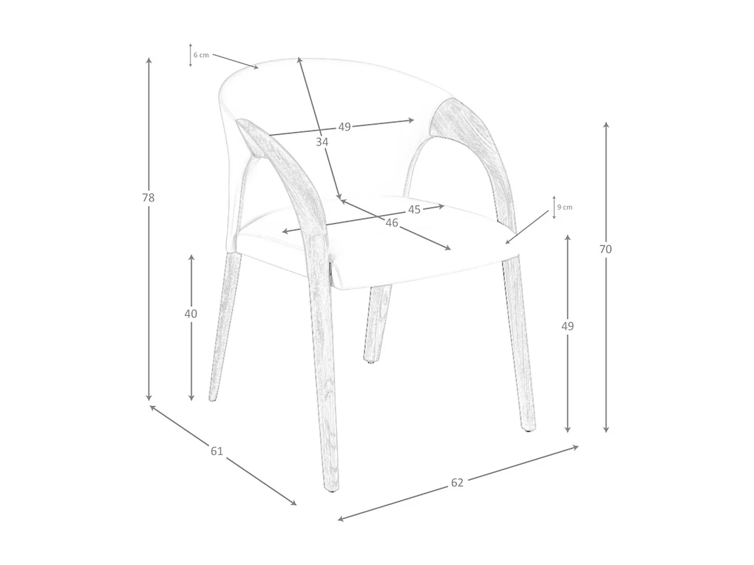 Chaise en velours crème 5151 ANGEL CERDA