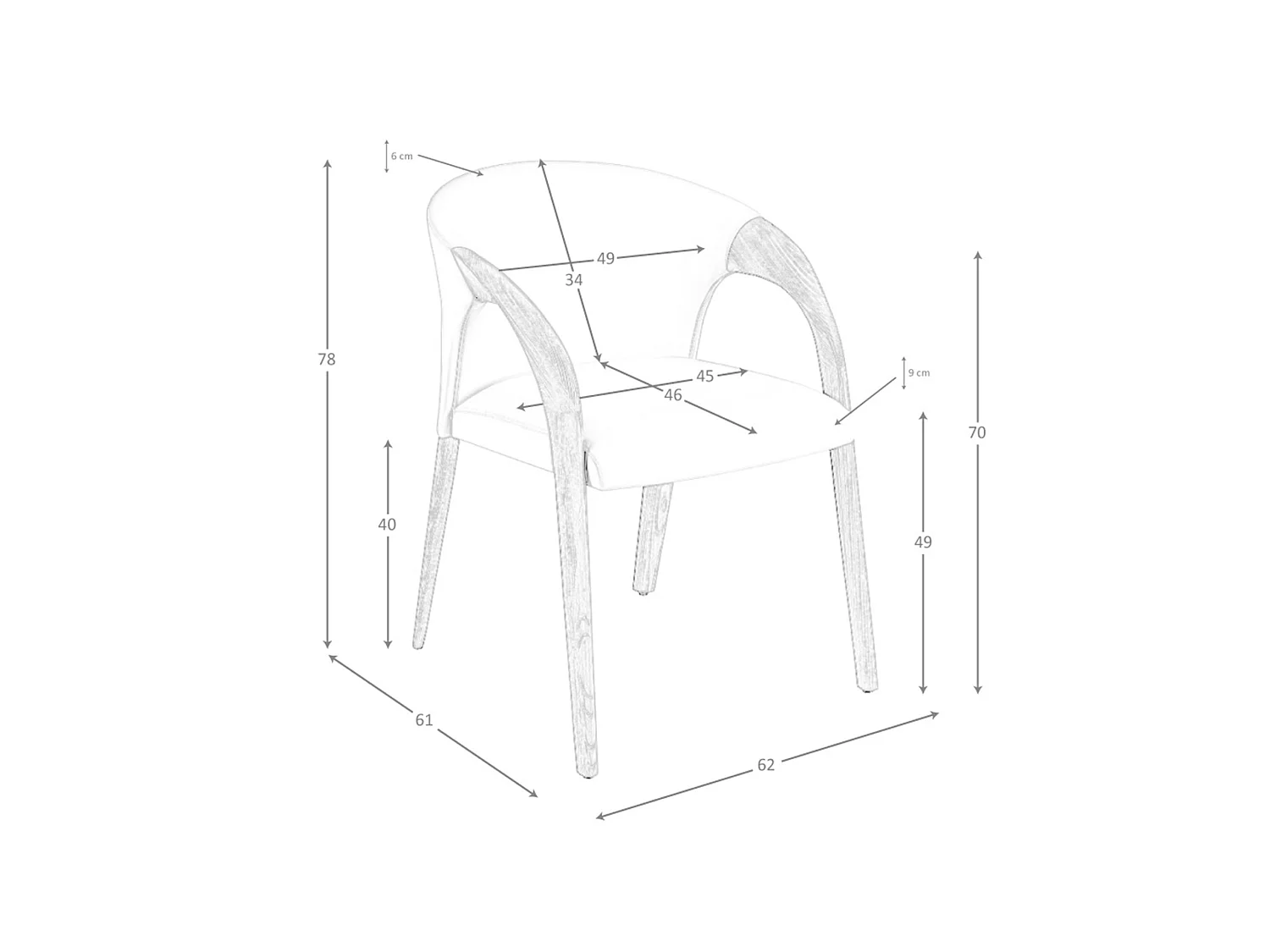 Chaise en velours crème 5151 ANGEL CERDA