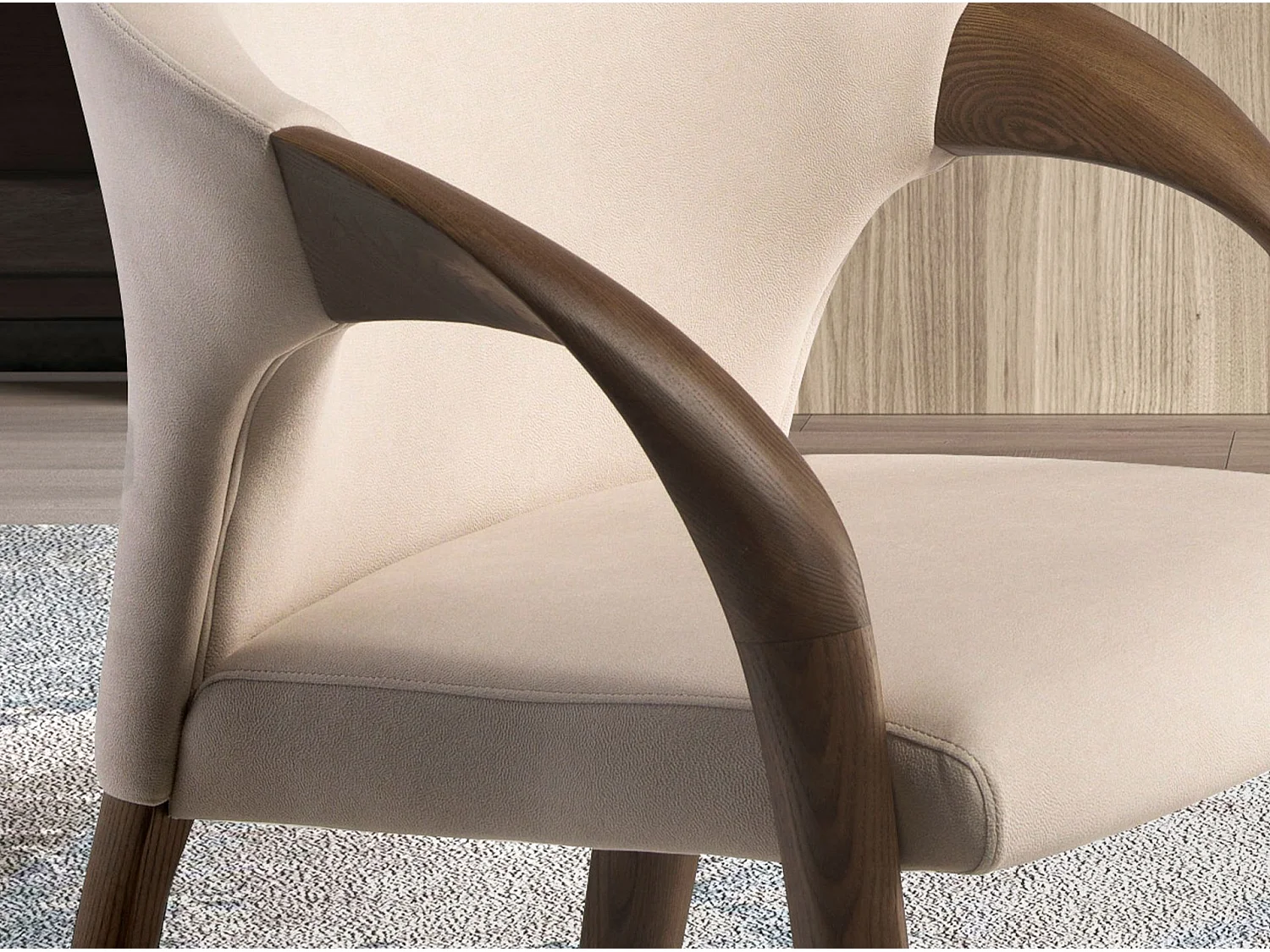 Chaise en velours crème 5151 ANGEL CERDA