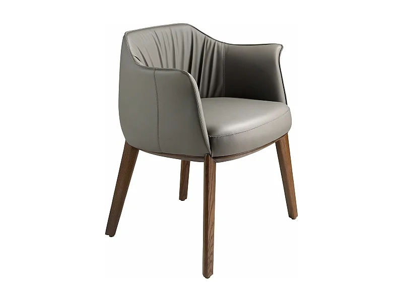 Szare krzesło ze sztucznej skóry