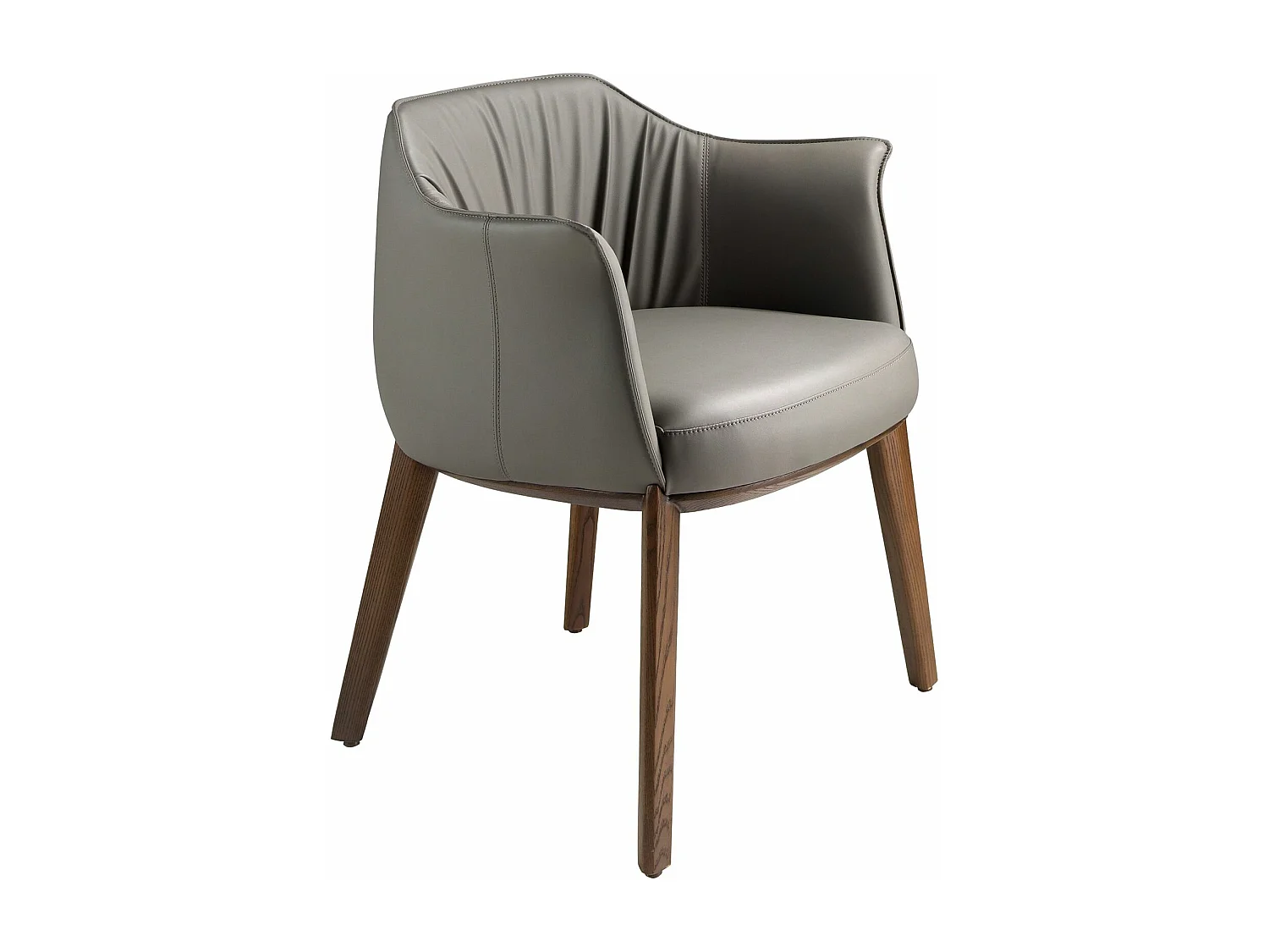 Grauer Kunstlederstuhl