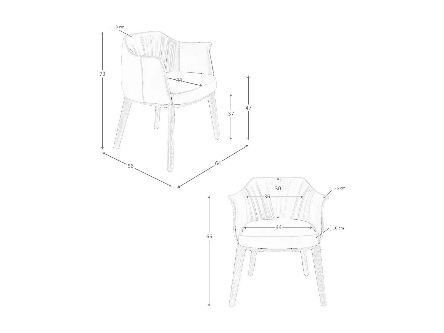 Chaise en simili-cuir grise 5152 ANGEL CERDA