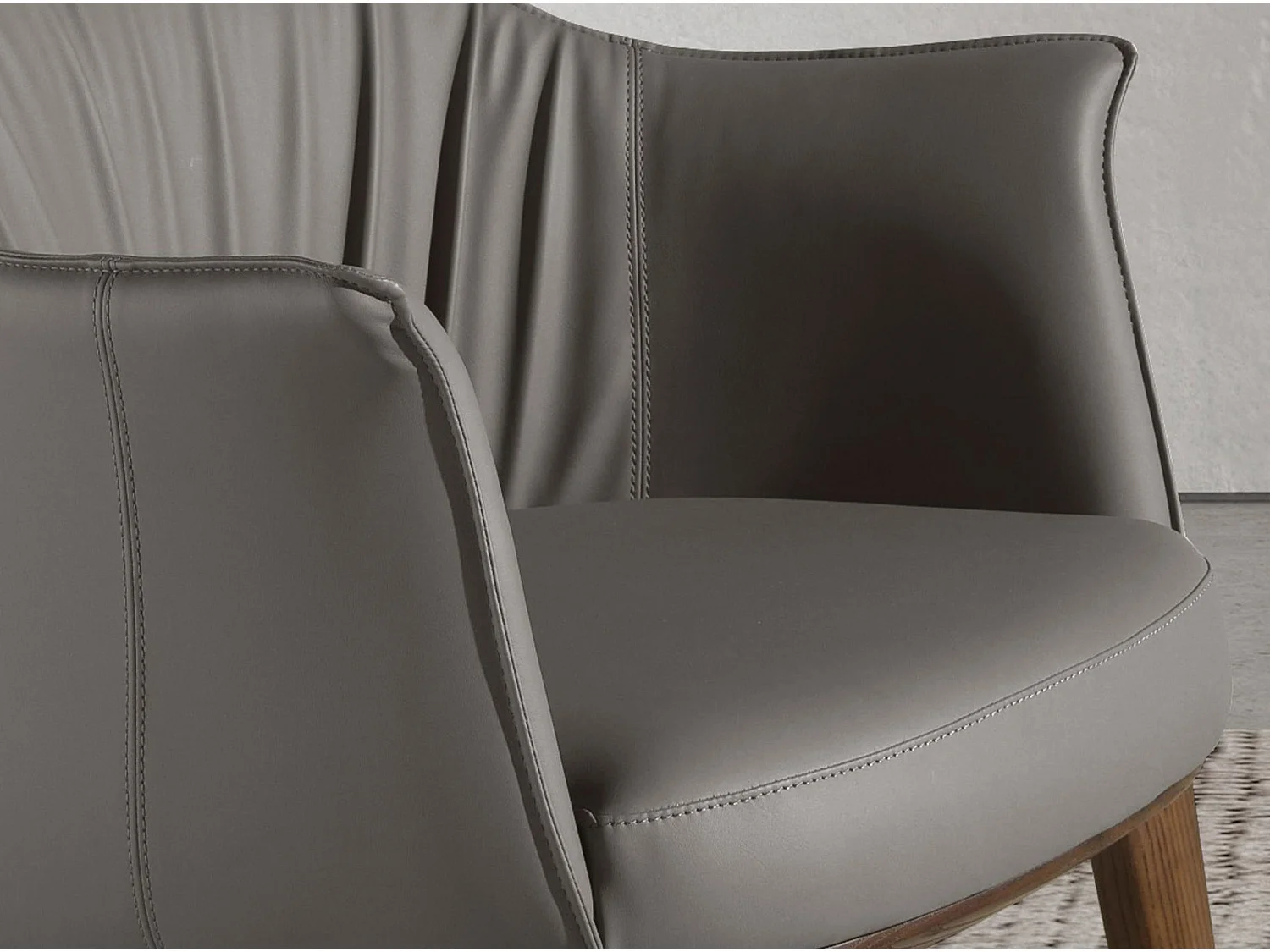 Chaise en simili-cuir grise 5152 ANGEL CERDA