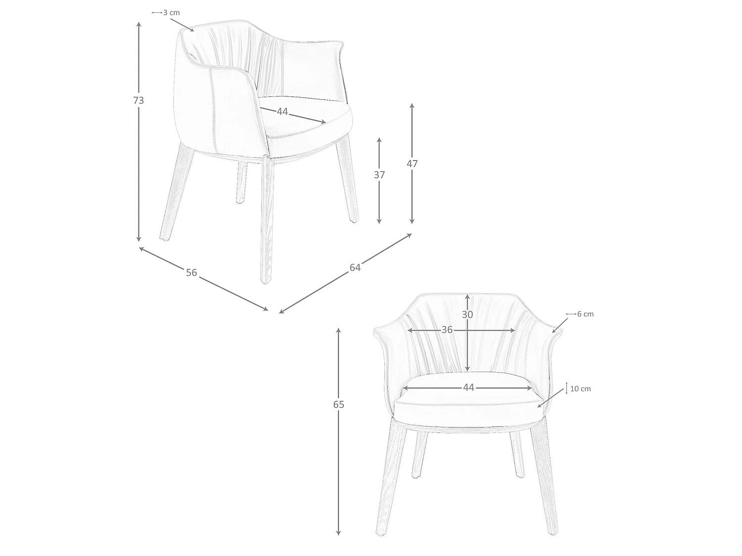 Chaise en simili-cuir grise 5152 ANGEL CERDA