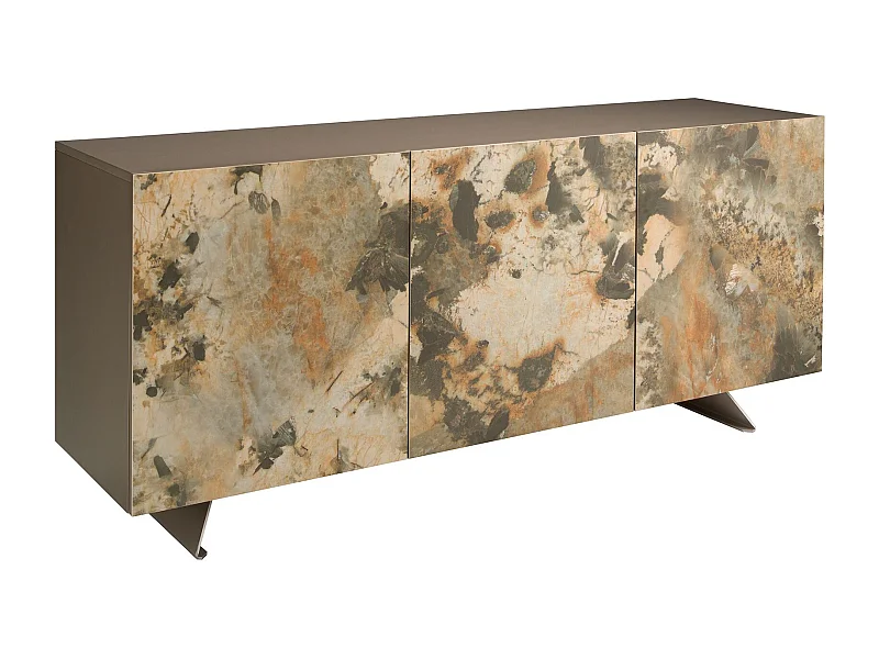 Buffet en bois taupe métallisé