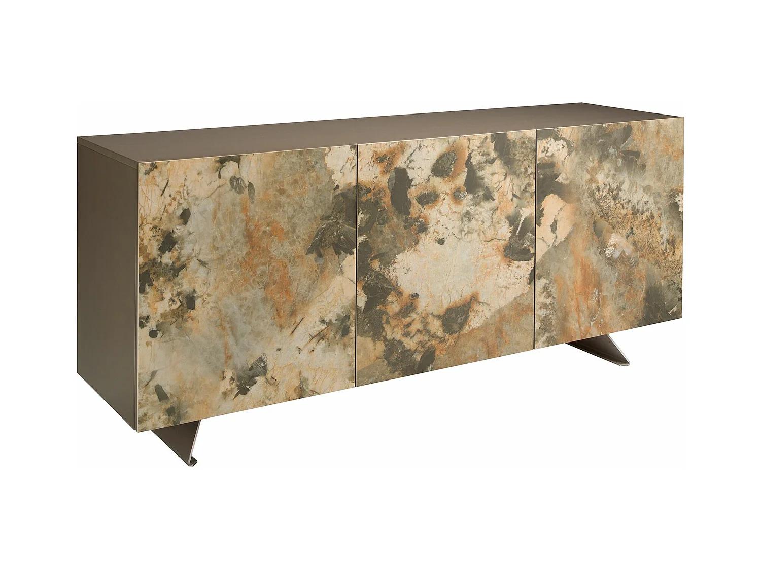 Buffet en bois taupe métallisé